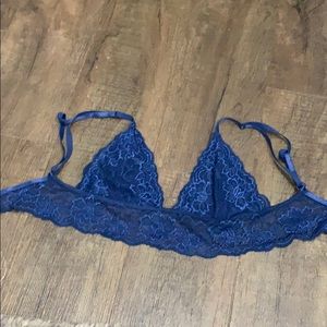 A blue bralette